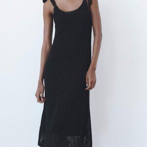 Zara Knotted Strap Knit Dress Size Medium